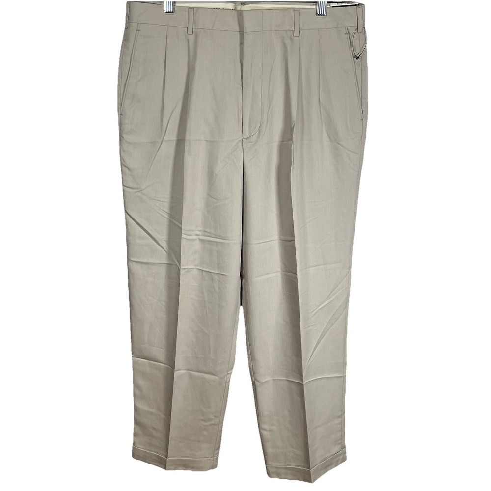 Perry‎ Ellis Portfolio Dress Pants Slacks Men's 36x29  Bone Beige Cool Max New